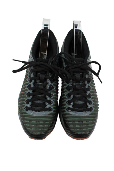 Asics Mens Ribbed Lace Up Low Top Sneakers Green Size 7