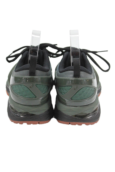 Asics Mens Ribbed Lace Up Low Top Sneakers Green Size 7