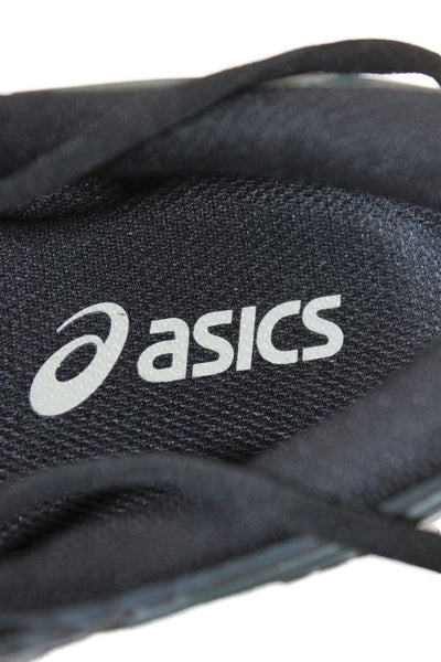 Asics Mens Ribbed Lace Up Low Top Sneakers Green Size 7