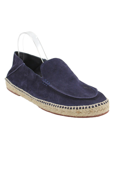 Loro Piana Mens Suede Slip On Espadrilles Navy Size 45 15