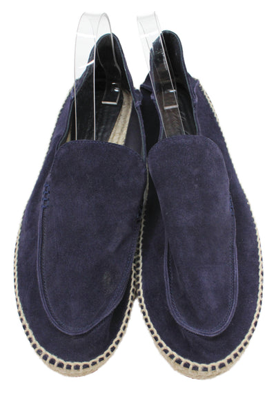 Loro Piana Mens Suede Slip On Espadrilles Navy Size 45 15