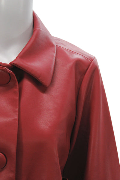 Cynthia Rowley Women Red Button Long Sleeve Basic Jacket Size S