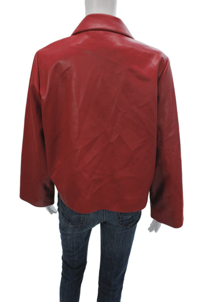 Cynthia Rowley Women Red Button Long Sleeve Basic Jacket Size S