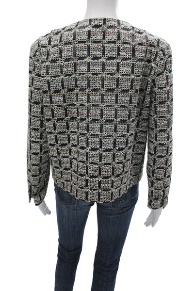 Chanel Women Basic Jacket Black Checked Button Size 40