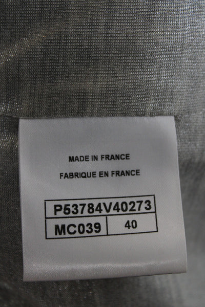 Chanel Women Basic Jacket Black Checked Button Size 40
