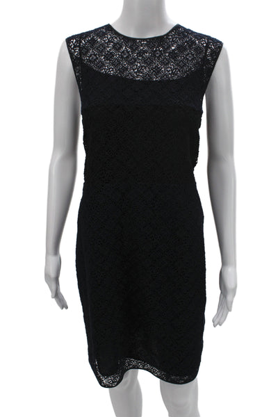 Louis Vuitton Womens Sheath Dress Black Sleeveless Roundneck Knee Length Size 42