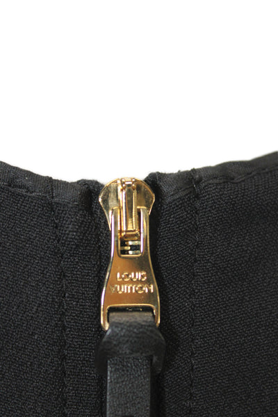 Louis Vuitton Womens Sheath Dress Black Sleeveless Roundneck Knee Length Size 42