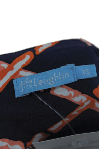 J. Mclaughlin Womens Shift Dress Blue Argyle Boat Neck 3/4 Sleeve Size XS