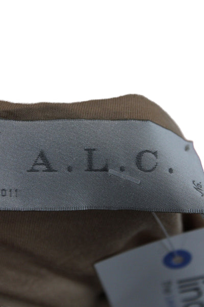 A.L.C. Womens Bodycon Long Beige Dress Half Sleeve Viscose Size S