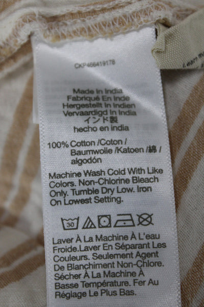 Madewell Womens Beige Striped Cotton Tie Mini Skort Casual Summer Size XS