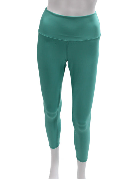 Alo Yoga Women Ankle Leggings Green Athleisure 84% Polyester Size M