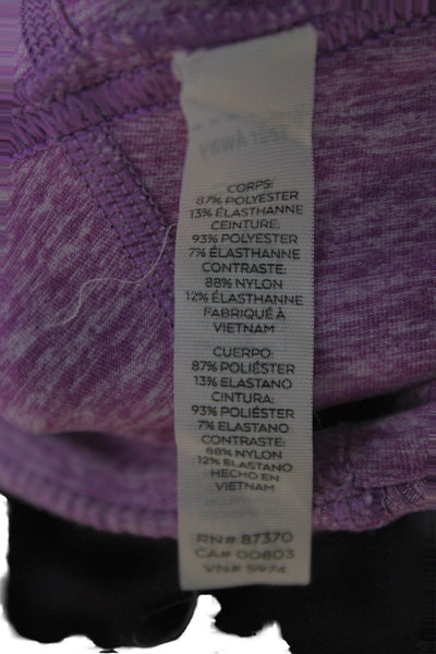 Alo Womens Purple Flecked Polyester Ankle Leggings Athleisure Size 2XS