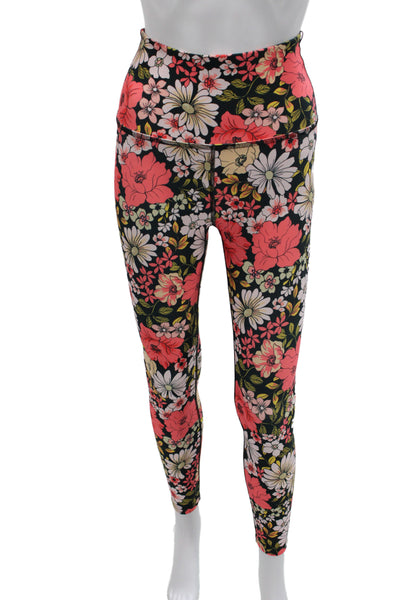 Beyond Yoga Womens Ankle Leggings Black Floral Recycled Polyester Size XS