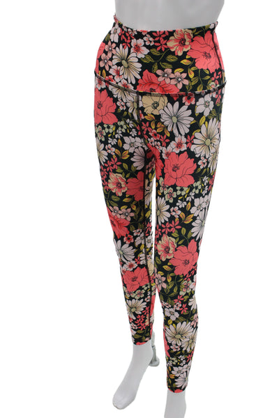 Beyond Yoga Womens Ankle Leggings Black Floral Recycled Polyester Size XS