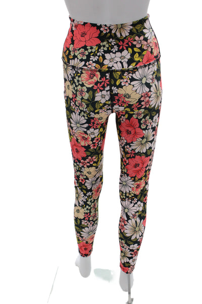 Beyond Yoga Womens Ankle Leggings Black Floral Recycled Polyester Size XS