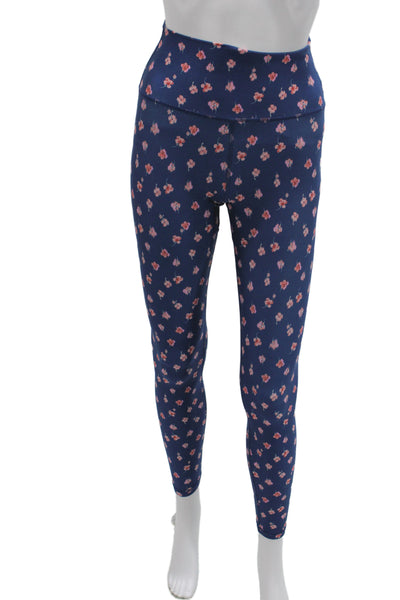 Spiritual Gangster Womens Ankle Floral Blue Leggings Recycled Polyester Size S