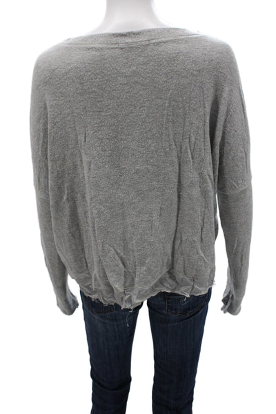 Beautiful People Women Pullover Gray Boatneck Long Sleeve Tencel Sweater Size S