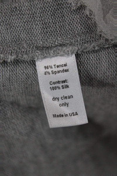 Beautiful People Women Pullover Gray Boatneck Long Sleeve Tencel Sweater Size S