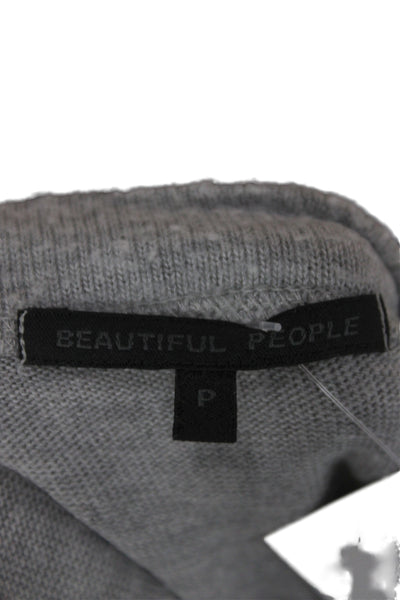Beautiful People Women Pullover Gray Boatneck Long Sleeve Tencel Sweater Size S