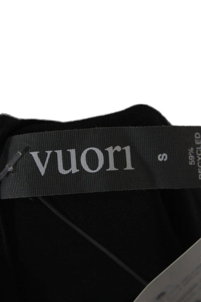 Vuori Womens Cropped Mock Neck Long Sleeve Casual Top Black Size S