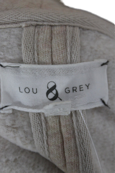 Lou & Grey Women Biker Cotton Zip Jacket Beige Long Sleeve Size XS
