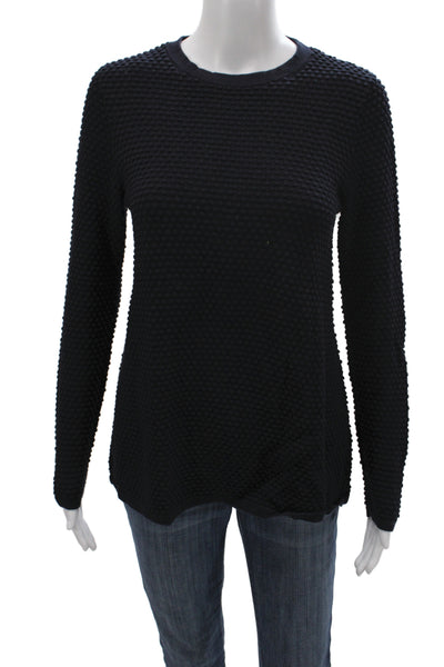 COS Women Pullover Sweater Black Cotton Crew Neck Long Sleeve Size XS