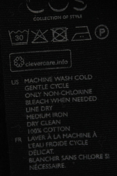 COS Women Pullover Sweater Black Cotton Crew Neck Long Sleeve Size XS