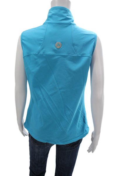 Marmot Womens Blue Windbreaker Vest Sleeveless Zip Closure Size S