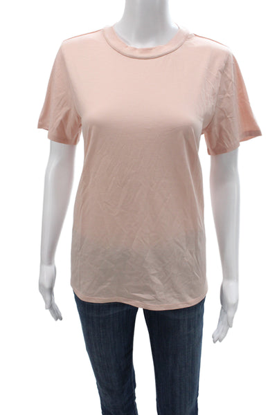 Eileen Fisher Women Pink Organic Cotton Crew Neck T-Shirt Short Sleeve Size M