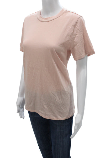 Eileen Fisher Women Pink Organic Cotton Crew Neck T-Shirt Short Sleeve Size M