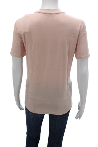 Eileen Fisher Women Pink Organic Cotton Crew Neck T-Shirt Short Sleeve Size M