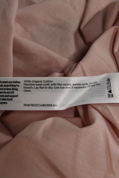Eileen Fisher Women Pink Organic Cotton Crew Neck T-Shirt Short Sleeve Size M