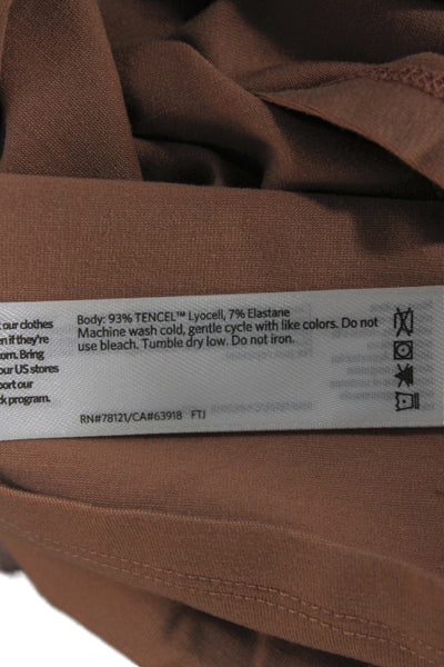 Eileen Fisher Womens Brown Tencel Lyocell Crew Neck Short Sleeve T-Shirt Size M