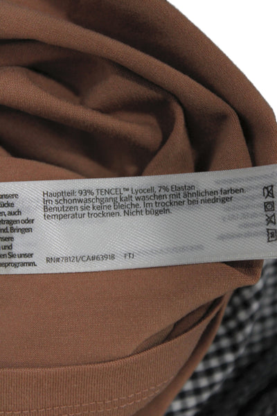 Eileen Fisher Womens Brown Tencel Lyocell Crew Neck Short Sleeve T-Shirt Size M