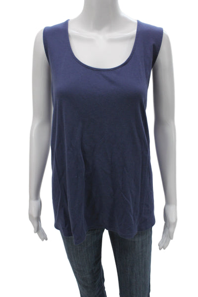 Eileen Fisher Women Sleeveless Scoop Neck Organic Cotton Tank Blue Size 2XL
