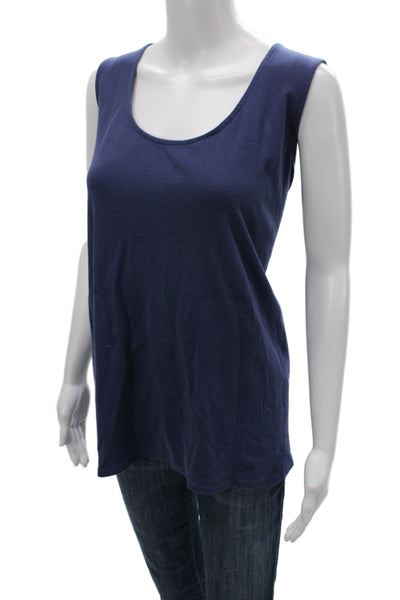 Eileen Fisher Women Sleeveless Scoop Neck Organic Cotton Tank Blue Size 2XL