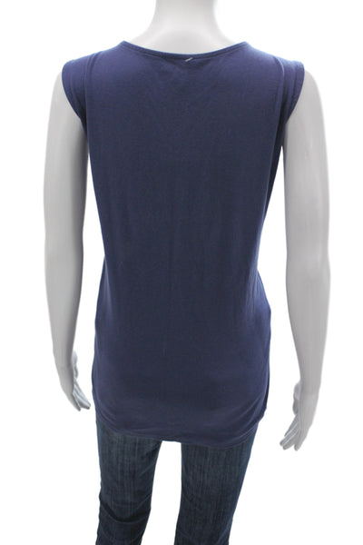 Eileen Fisher Women Sleeveless Scoop Neck Organic Cotton Tank Blue Size 2XL