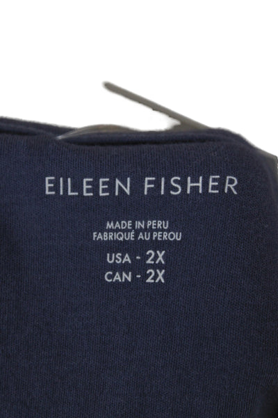 Eileen Fisher Women Sleeveless Scoop Neck Organic Cotton Tank Blue Size 2XL