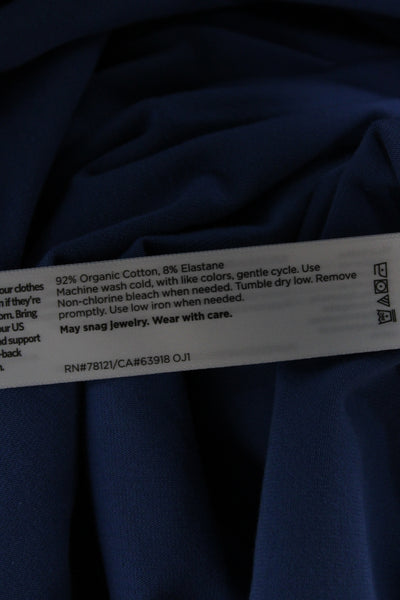 Eileen Fisher Women Basic Tee Blue Crew Neck Short Sleeve Organic Cotton Size S