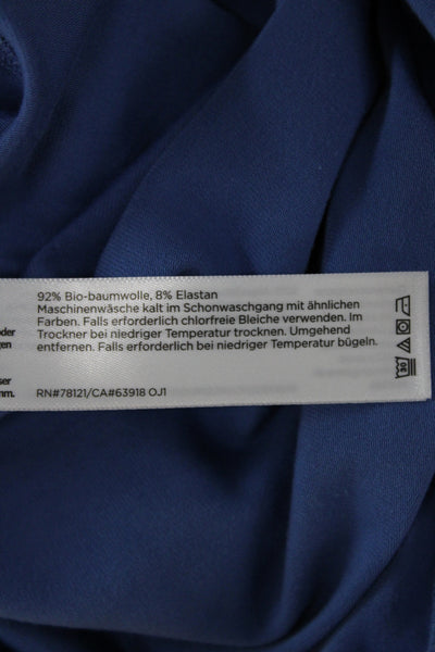 Eileen Fisher Women Basic Tee Blue Crew Neck Short Sleeve Organic Cotton Size S