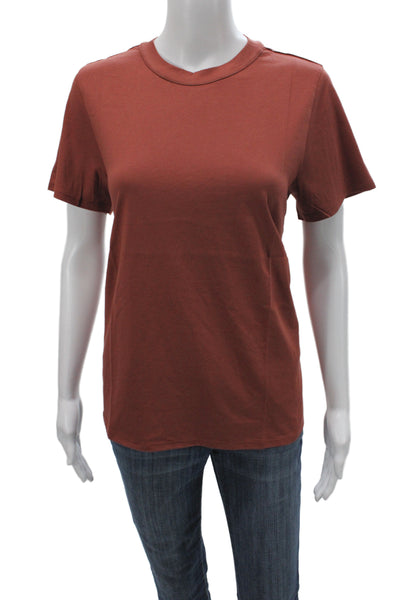 Eileen Fisher Women Basic Brown Organic Cotton Crew Neck T-Shirt Size M