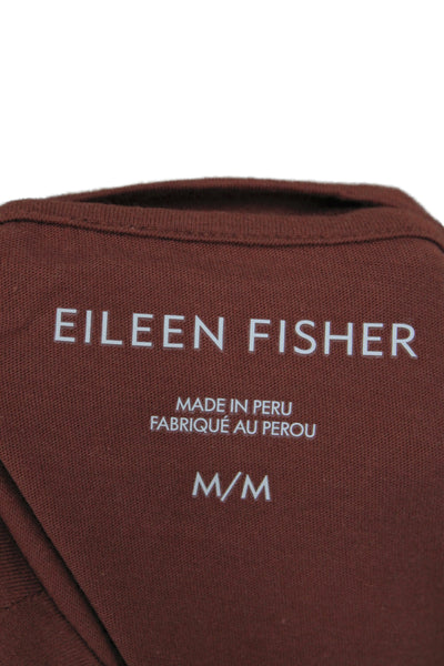 Eileen Fisher Women Basic Brown Organic Cotton Crew Neck T-Shirt Size M
