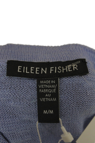 Eileen Fisher Women Pullover Blue Crew Neck 3/4 Sleeve Organic Linen Size M