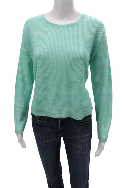 Eileen Fisher Womens Pullover Sweater Crew Neck Green 100% Organic Linen Size S