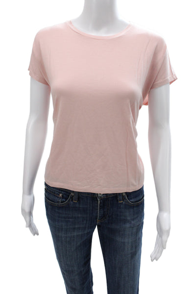 Eileen Fisher Women Pink Basic Tencel Short Sleeve Crew Neck T-Shirt Size M