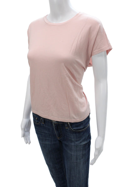 Eileen Fisher Women Pink Basic Tencel Short Sleeve Crew Neck T-Shirt Size M