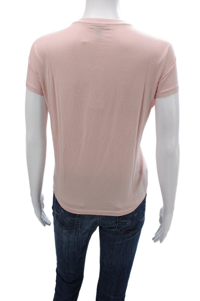 Eileen Fisher Women Pink Basic Tencel Short Sleeve Crew Neck T-Shirt Size M