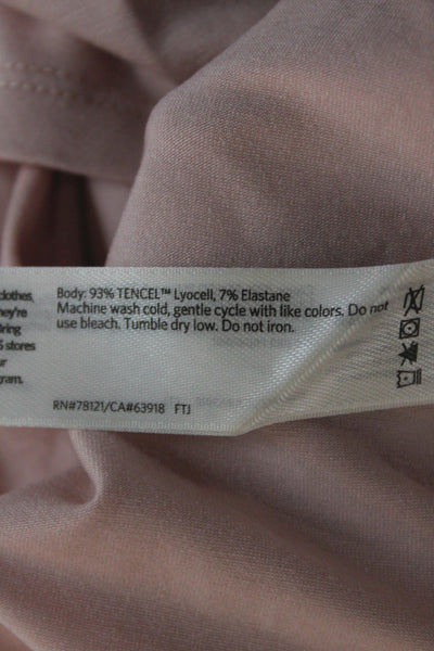 Eileen Fisher Women Pink Basic Tencel Short Sleeve Crew Neck T-Shirt Size M