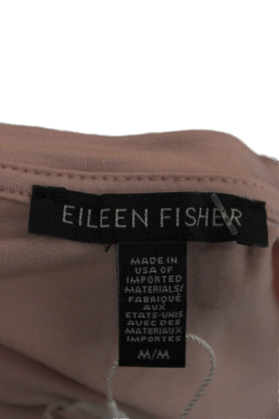 Eileen Fisher Women Pink Basic Tencel Short Sleeve Crew Neck T-Shirt Size M