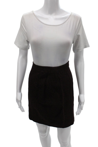 Cinzia Rocca Womens Mini Wool Brown Knee Length Skirt Size 6